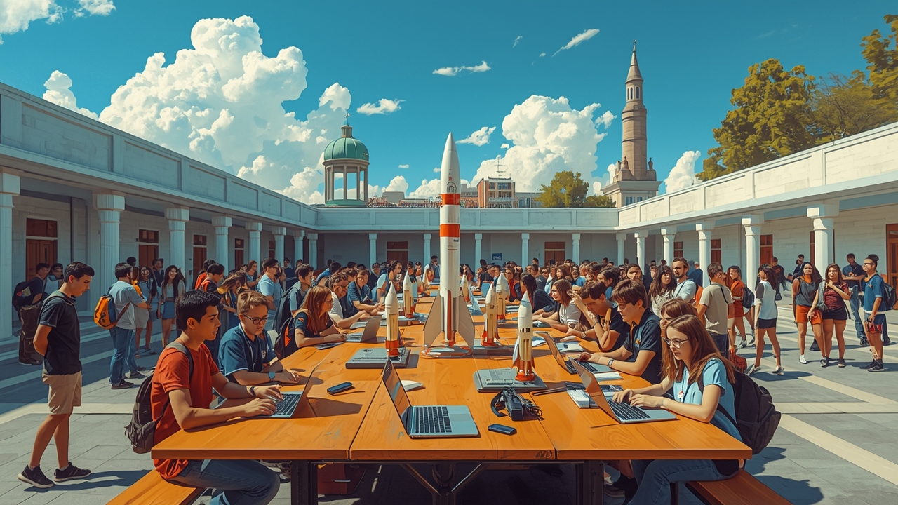 Students ready homemade rockets for October launch