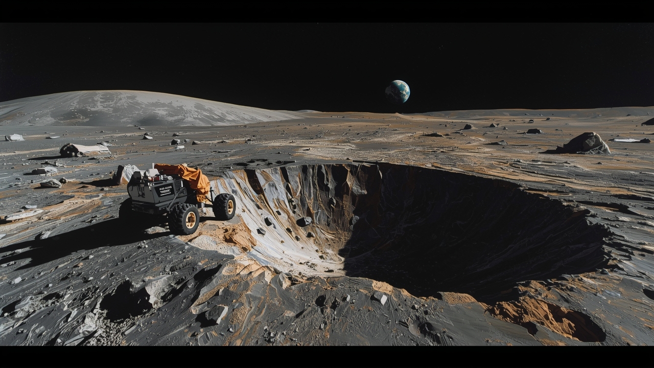 Lunar rover explores new crater McGetchin