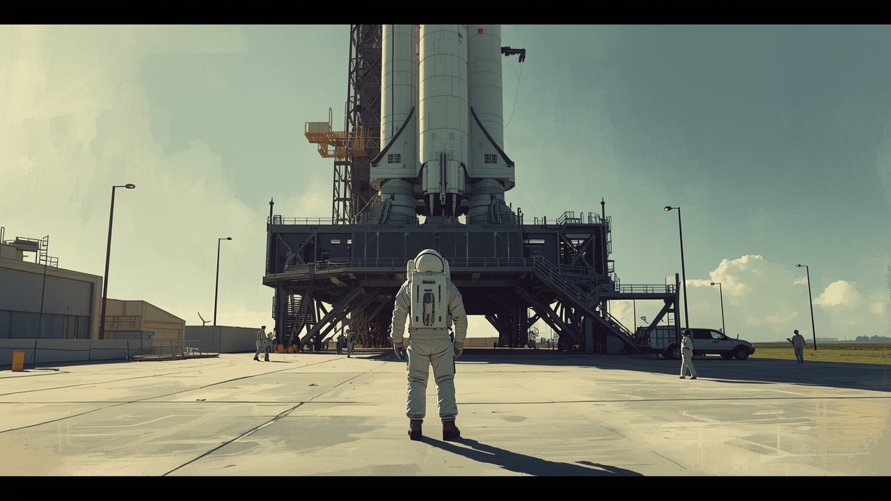 Astronaut prepares for launch to space station