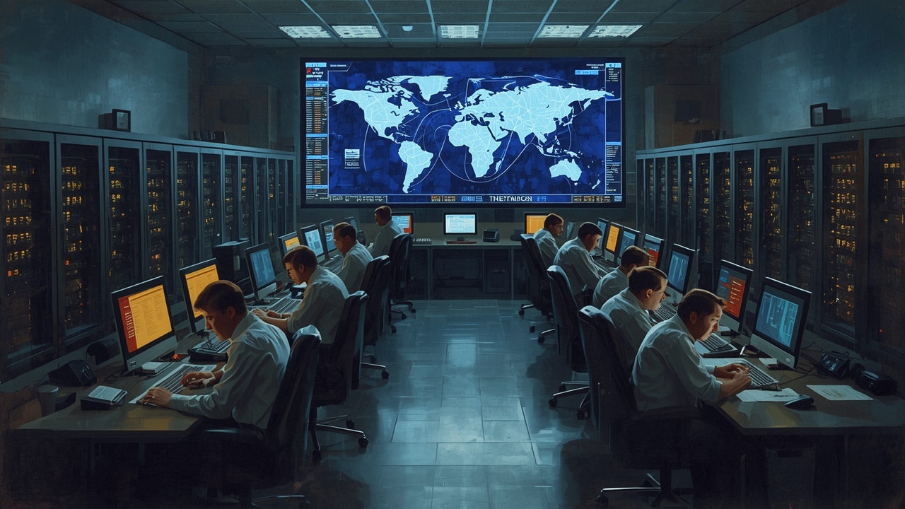 Technicians monitor DNS changes across global networks